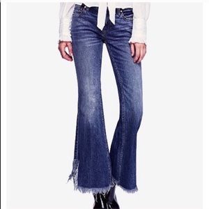 NWT Free People frayed flare jeans